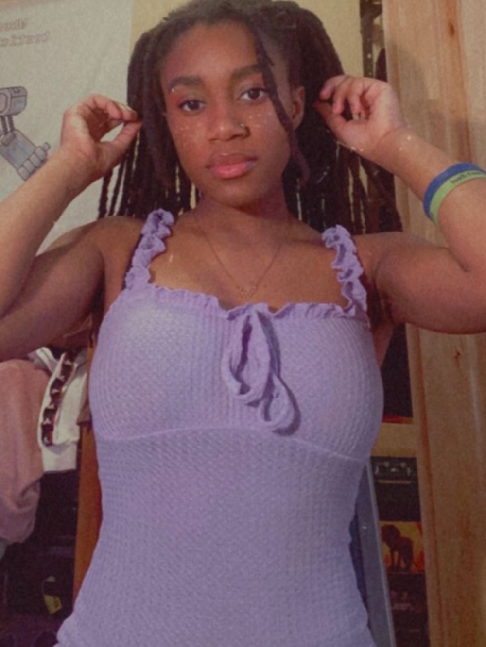 Women's Lavender Smocked Tank Top